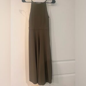 Ann Taylor Olive Green Halter Midi Dress